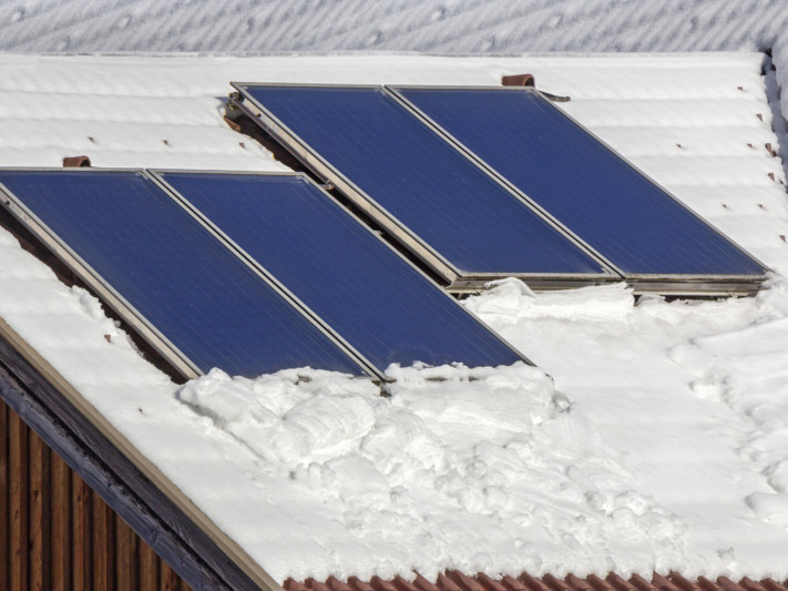 Photovoltaic Solar Panels on the roof House