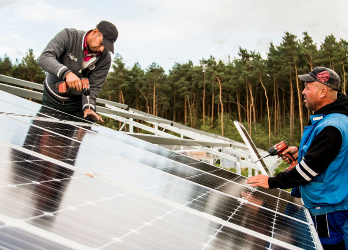 Solarworld_Module_Solarpark_Deutschland_Brandenburg_Installation_Herbst