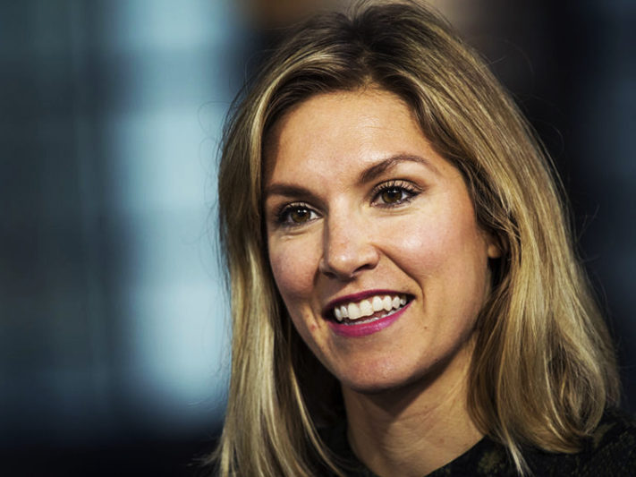 Lynn Jurich, co-founder and chief executive officer of SunRun Inc., smiles during a Bloomberg West television interview in San Francisco, California, U.S., on Thursday, Sept. 15, 2016. Jurich discussed Tesla buying SolarCity, the value of rooftop solar leases and the future of the sector. Photographer: David Paul Morris/Bloomberg via Getty Images