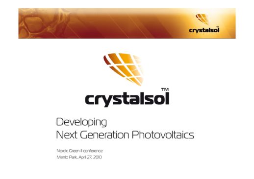 crystalsol-overview-developing-next-generation-photovoltaics-thomas-badegruber-crystalsol-april-2010-1-728