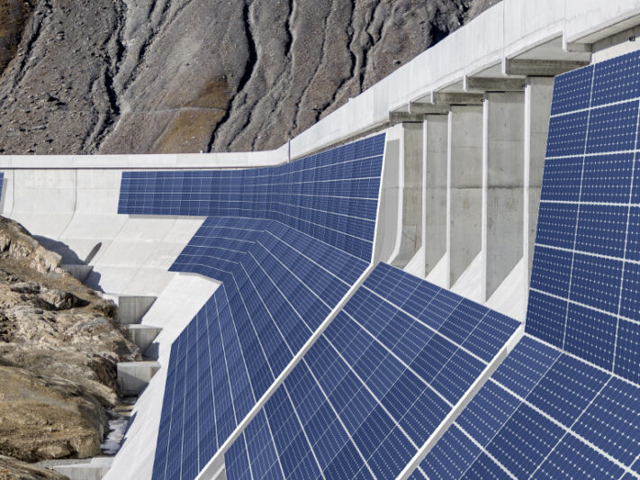 PV Anlage Staudamm Muttsee Schweiz